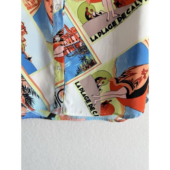 Milk & Honey Womens Blouse Top Fashionista Graphic Print-Button Front Size M - Picture 4 of 14